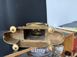 Pendule Empire bronze doré têtes de bélier France XIXe Napoléon III CheminClock