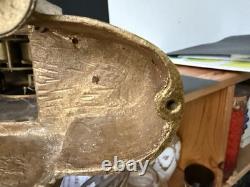 Pendule Empire bronze doré têtes de bélier France XIXe Napoléon III CheminClock