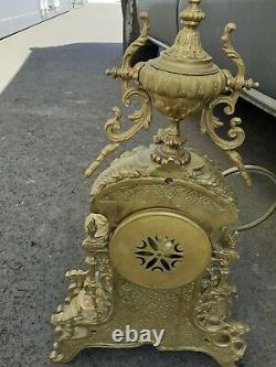 Pendule Horloge Cartel Bronze Doré Louis XVI Napoléon III XIX Eme Clock Pendulum