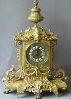 Pendule, Horloge Napoléon III En Bronze XIX ème