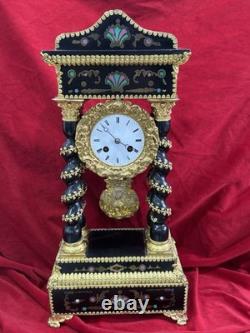 Pendule Portique Napoleon III Marqueterie XIX eme