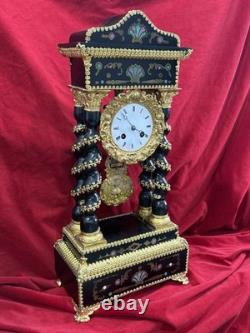 Pendule Portique Napoleon III Marqueterie XIX eme