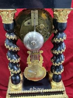 Pendule Portique Napoleon III Marqueterie XIX eme