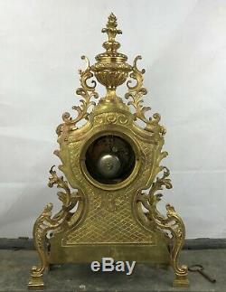 Pendule XIX Ème En Bronze Doré Napoléon III Style Louis XV Rocaille