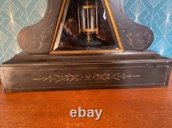 Pendule de Notaire Marbre Noir Balancier Mercure Napoléon III XIXe Siècle