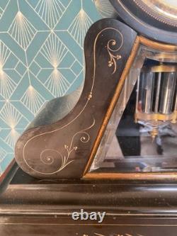 Pendule de Notaire Marbre Noir Balancier Mercure Napoléon III XIXe Siècle