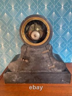 Pendule de Notaire Marbre Noir Balancier Mercure Napoléon III XIXe Siècle