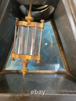 Pendule de Notaire Marbre Noir Balancier Mercure Napoléon III XIXe Siècle