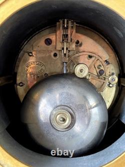 Pendule de cheminée Napoléon III Euterpe Japy Frères régule patiné XIXe