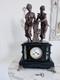 Pendule De Chemin&eacute;e Napol&eacute;on Iii En Marbre Noir Et R&eacute;gule Xixe