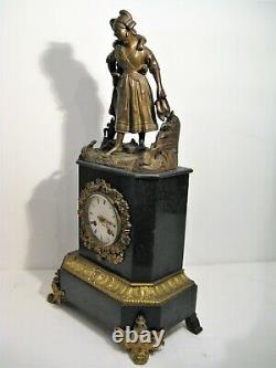 Pendule époque Napoléon III bronze et marbre XIX ème siècle