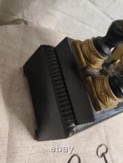 Pendule portique Napoléon III colonnes torsadées mouvement Japy Frères XIXe