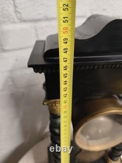 Pendule portique Napoléon III colonnes torsadées mouvement Japy Frères XIXe