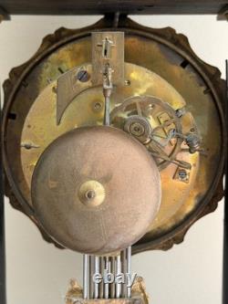 Pendule portique Napoléon III laiton / nacre Mouvement Japy Frères XIXe