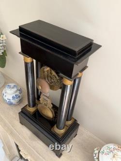 Pendule portique Napoléon III laiton / nacre Mouvement Japy Frères XIXe