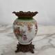 Petit Vase En Bronze Et Porcelaine Napol&eacute;on Iii Xixe D&eacute;cor Floral M4021