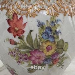 Petit vase en bronze et porcelaine Napoléon III XIXe décor floral M4021