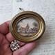 Petite Miniature Peinte Xixè Eglise Village Napoléon Iii Hand Painted 19thc