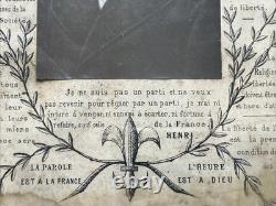 Photographie Souvenir Royaliste Henri V Comte de Chambord Légitimiste XIX ème