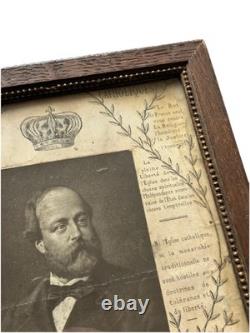Photographie Souvenir Royaliste Henri V Comte de Chambord Légitimiste XIX ème