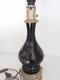 Pied De Lampe Napol&eacute;on Iii Au Paon, Verre Noir Et Bronze Xixe