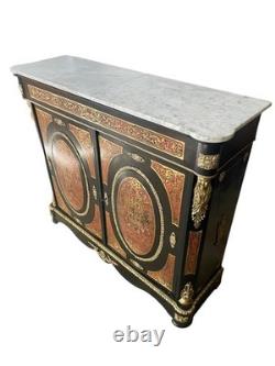 Placard Boulle original Napoléon III France, XIXe siècle plateau en marbre