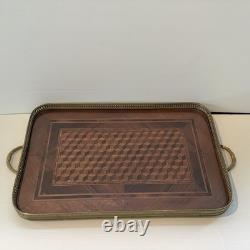 Plateau Marqueterie Bois XIXe Cube De Necker Napoleon III Ou Belle Époque Plateau Marqueterie Bois XIXe Cube De Necker Napoleon III Ou Belle Époque