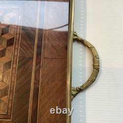 Plateau Marqueterie Bois XIXe Cube De Necker Napoleon III Ou Belle Époque Plateau Marqueterie Bois XIXe Cube De Necker Napoleon III Ou Belle Époque