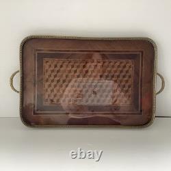 Plateau Marqueterie Bois XIXe Cube De Necker Napoleon III Ou Belle Époque Plateau Marqueterie Bois XIXe Cube De Necker Napoleon III Ou Belle Époque