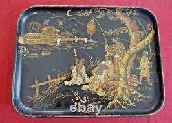 Plateau à servir xix japonisant carton bouilli Napoleon III