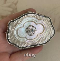 Porte Monnaie Ancien en Nacre Ecusson d'Argent Napoleon III XIXè
