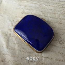 Porte Monnaie Email Bleu Fin XIXè Napoléon III French Victorian