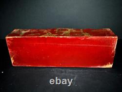 Porte-lettre ancien Laque de Chine Rouge NAPOLEON III décor Japonisant XIXe