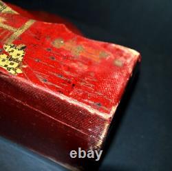 Porte-lettre ancien Laque de Chine Rouge NAPOLEON III décor Japonisant XIXe