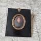 Portrait Dame Miniature Peinte Fin Xix&egrave; Beau Cadre French Victorian 19thc