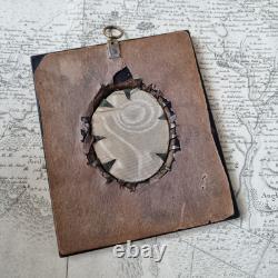 Portrait Dame MINIATURE Peinte Fin XIXè Beau Cadre French Victorian 19thC