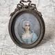 Portrait Dame Miniature Peinture Sign&eacute; De Saint Just Cadre Bronze Xix&egrave;