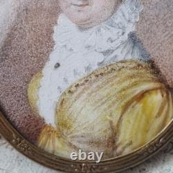 Portrait MINIATURE Peint XIXè Mrs Carter 1836 Victorian English Hand Painted