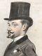 Portrait-charge, Caricature Xixe. Fusain Et Craie, Cadre Napoléon Iii