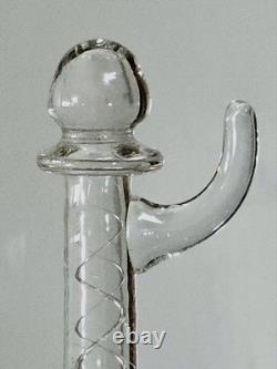 Présentoir porte-montre de table cristal torsadé et sa cloche XIXe siècle 36cm