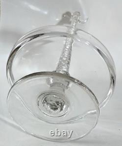Présentoir porte-montre de table cristal torsadé et sa cloche XIXe siècle 36cm