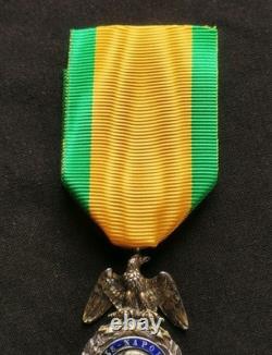 RARE MÉDAILLE MILITAIRE NAPOLÉON III SECOND EMPIRE 19e XIXe 2ème TYPE NON SIGNÉE