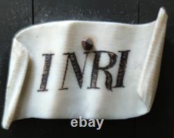 Rare Ancien Christ Sculpté Époque Xix Croix En Ébène