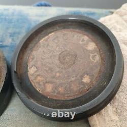 Rare BOITE TABATIERE avec Ammonite XIXè Snuffbox 19th C Gutta Percha