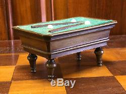 Rare Boîte Figurant un Billard Epoque Napoléon III Bronze XIX e Antique Box 19th
