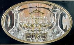 Rare Cave à Liqueur Napoléon III du XIX Ème Siècle Carafe Baccarat Hublot Verre