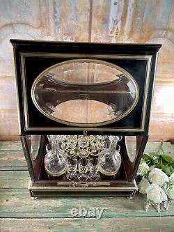 Rare Cave à Liqueur Napoléon III du XIX Ème Siècle Carafe Baccarat Hublot Verre