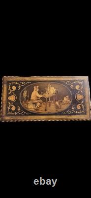 Rare Coffret À Thé Bois Précieux Sorrente XIX