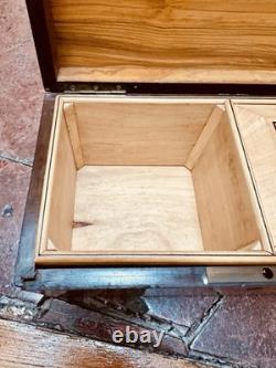 Rare Coffret À Thé Bois Précieux Sorrente XIX