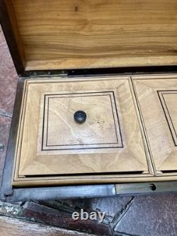 Rare Coffret À Thé Bois Précieux Sorrente XIX